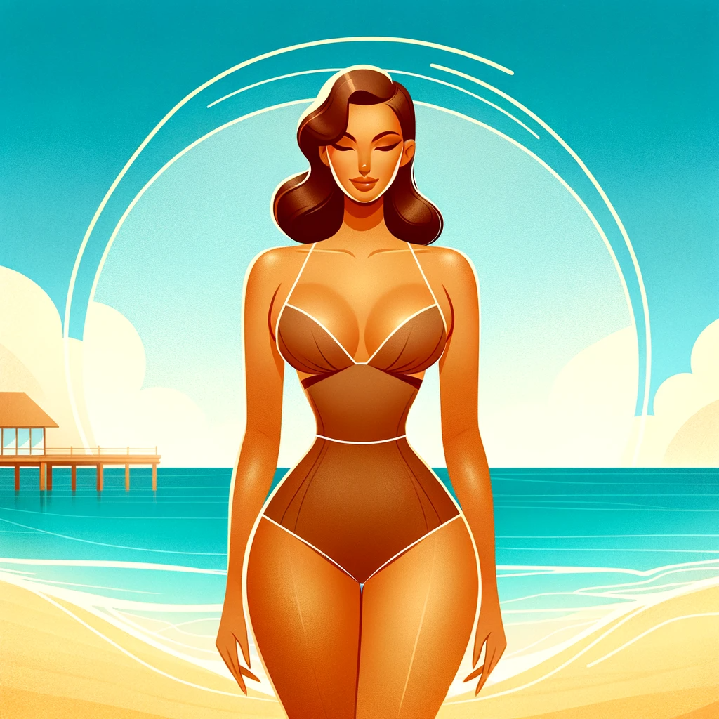 Bikini Babe hourglass body shape